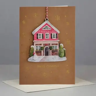 A-Joy A-Joy Holiday House Ornament Card A-Joy A-Joy Holiday House Ornament Card