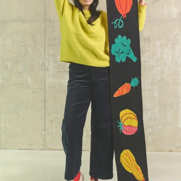 Pompom Knits Pom Knits Oversized Wool Scarf Veggies