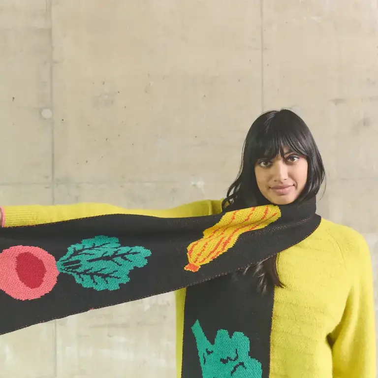 Pompom Knits Pom Knits Oversized Wool Scarf Veggies