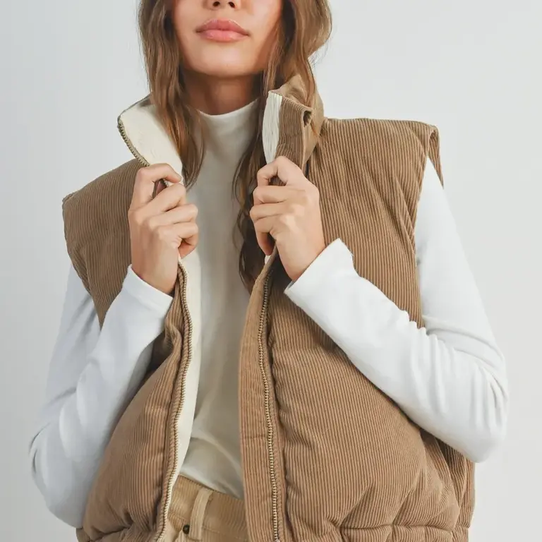 Buttermelon Buttermelon Corduroy Puffer Vest
