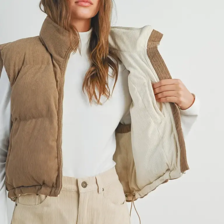 Buttermelon Buttermelon Corduroy Puffer Vest
