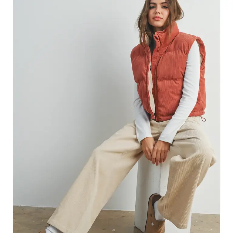 Buttermelon Buttermelon Corduroy Puffer Vest