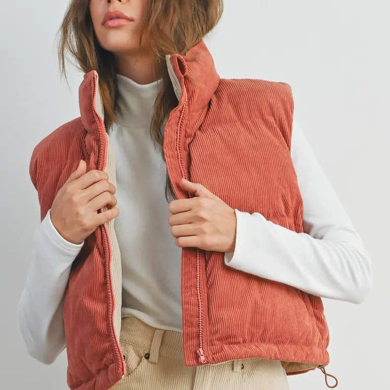 Buttermelon Buttermelon Corduroy Puffer Vest