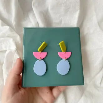 Clay Things Clay Things Geometric Dangle Earrings Clay Things Clay Things Geometric Dangle Earrings