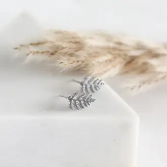 Birch Birch Mini Fern Earrings - Silver Birch Birch Mini Fern Earrings - Silver