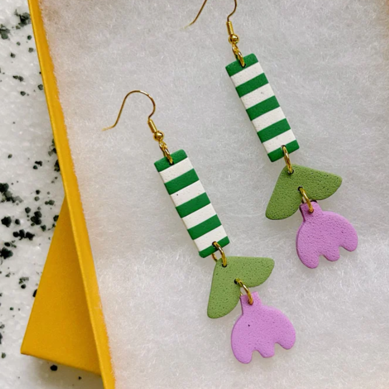 Lemon Lee Lemon Lee Tulip Stripe Earrings