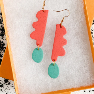 Lemon Lee Lemon Lee Wavy Days Earrings Coral