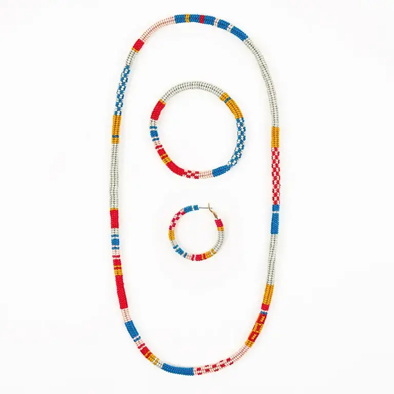 Altiplano Alto Patchwork Tube Beaded Necklace