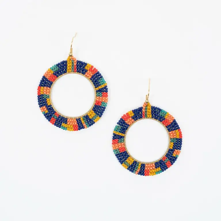 Altiplano Alto Circle Square Beaded Hoops