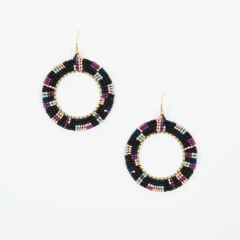 Altiplano Alto Circle Square Beaded Hoops