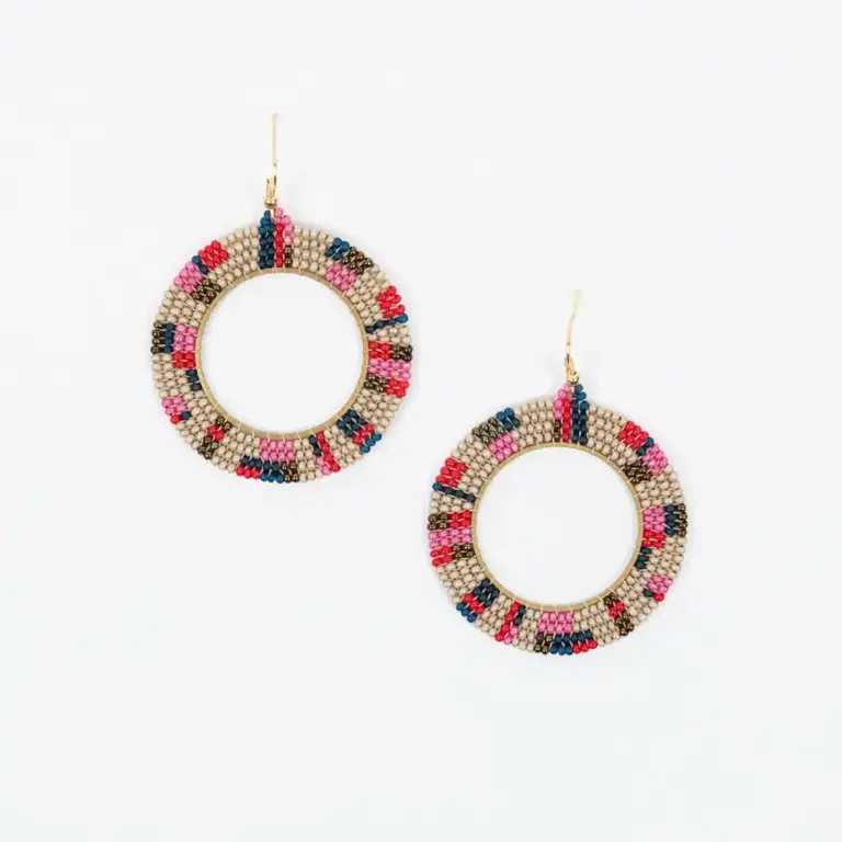 Altiplano Alto Circle Square Beaded Hoops