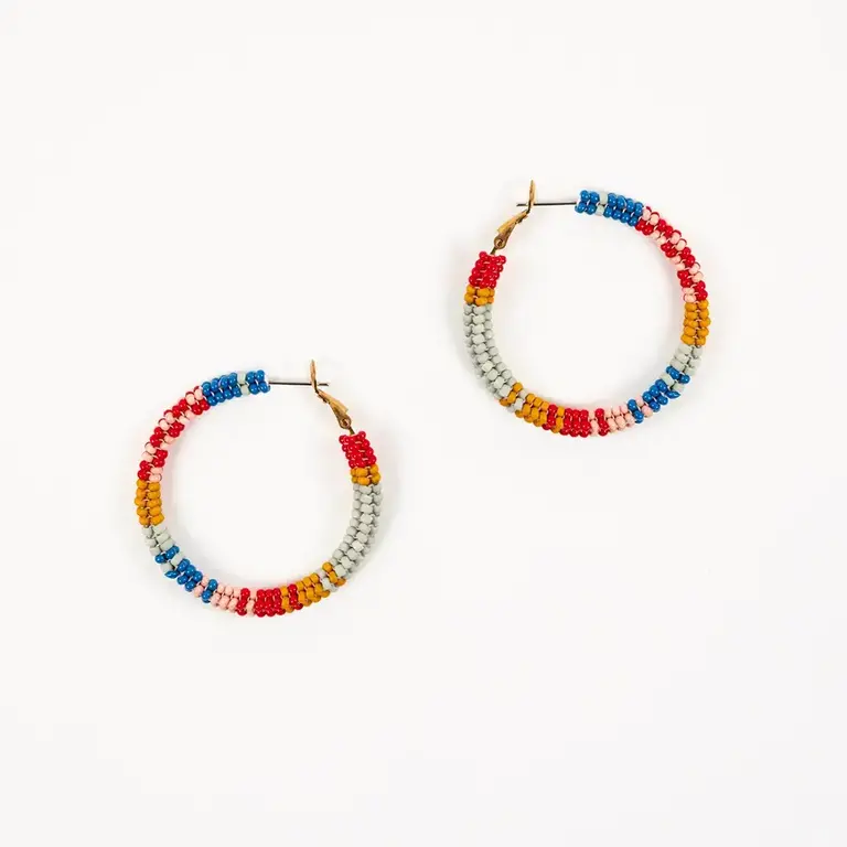 Altiplano Alto Patchwork Tube Beaded Earrings