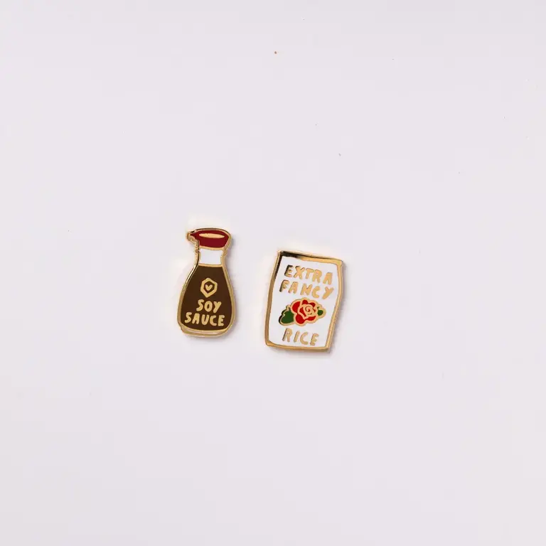 Yellow Owl Yellow Owl Soy Sauce + Rice Enamel  Earrings
