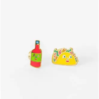 Yellow Owl Yellow Owl Taco + Hot Sauce Enamel  Earrings Yellow Owl Yellow Owl Taco + Hot Sauce Enamel  Earrings