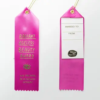 Yellow Owl Yellow Owl Radiant Ageless Beauty Award Ribbon Card Yellow Owl Yellow Owl Radiant Ageless Beauty Award Ribbon Card