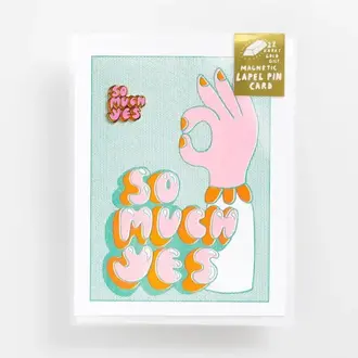Yellow Owl Yellow Owl So Much Yes Magnetic Pin / Card Combo Yellow Owl Yellow Owl So Much Yes Magnetic Pin / Card Combo