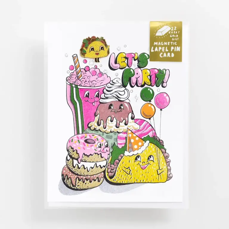 Yellow Owl Yellow Owl Taco Let's Party Magnetic Pin / Card Combo