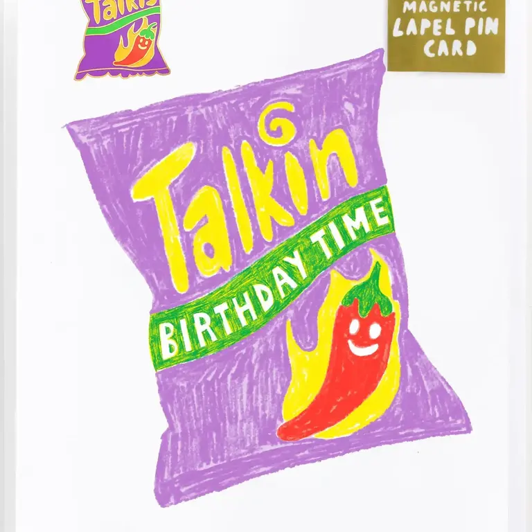 Yellow Owl Yellow Owl Talkis Birthday Time Magnetic Pin / Card Combo