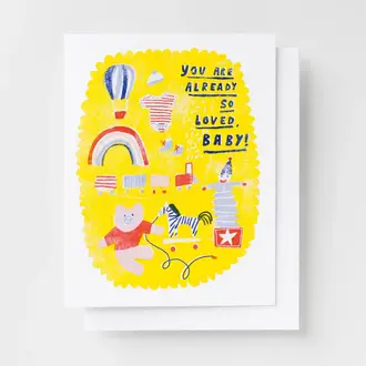 Yellow Owl Yellow Owl So Loved Baby Risograph Card Yellow Owl Yellow Owl So Loved Baby Risograph Card