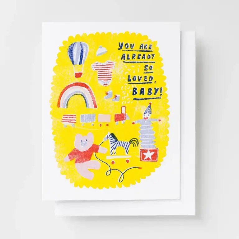 Yellow Owl Yellow Owl So Loved Baby Risograph Card