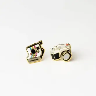 Yellow Owl Yellow Owl  Enamel Camera Earrings Yellow Owl Yellow Owl  Enamel Camera Earrings