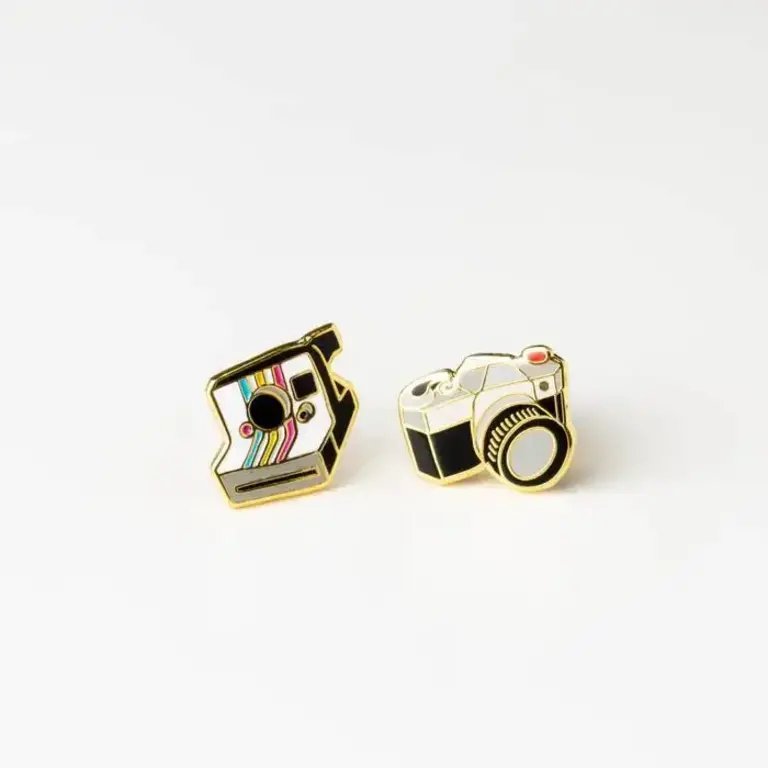 Yellow Owl Yellow Owl  Enamel Camera Earrings