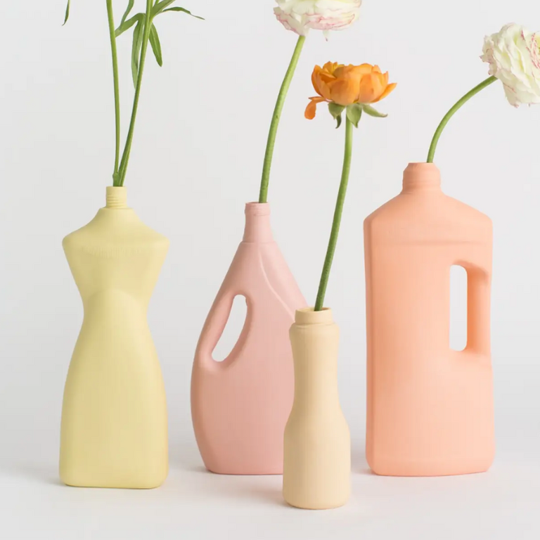Foekje Fleur Foekje Fleur Porcelain Bottle Vase #8 Fresh Yellow