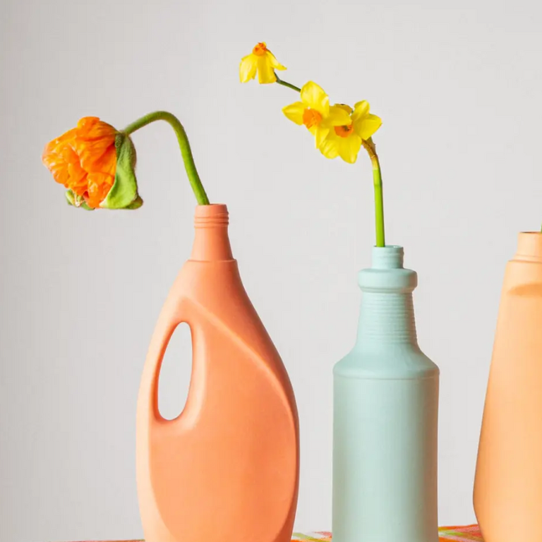 Foekje Fleur Foekje Fleur Porcelain Bottle Vase #13 Salmon