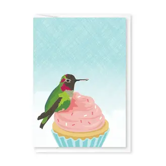 Modern Printed Matter MPM Hummingbird Cupcake Mini Enclosure Card