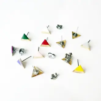 Fancypop Fancypop Hand Painted Triangle Studs - Assorted