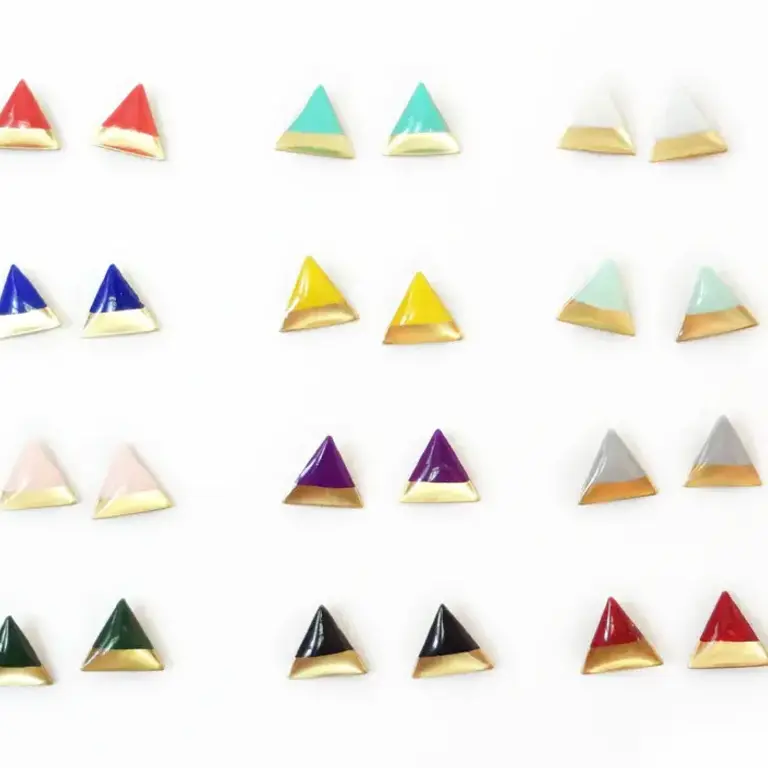 Fancypop Fancypop Hand Painted Triangle Studs - Assorted