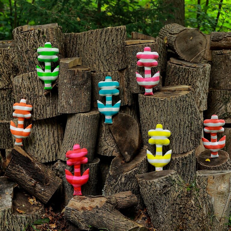 Kate Austin Kate Austin Tulip Pillow Blue Green Cabana Stripe