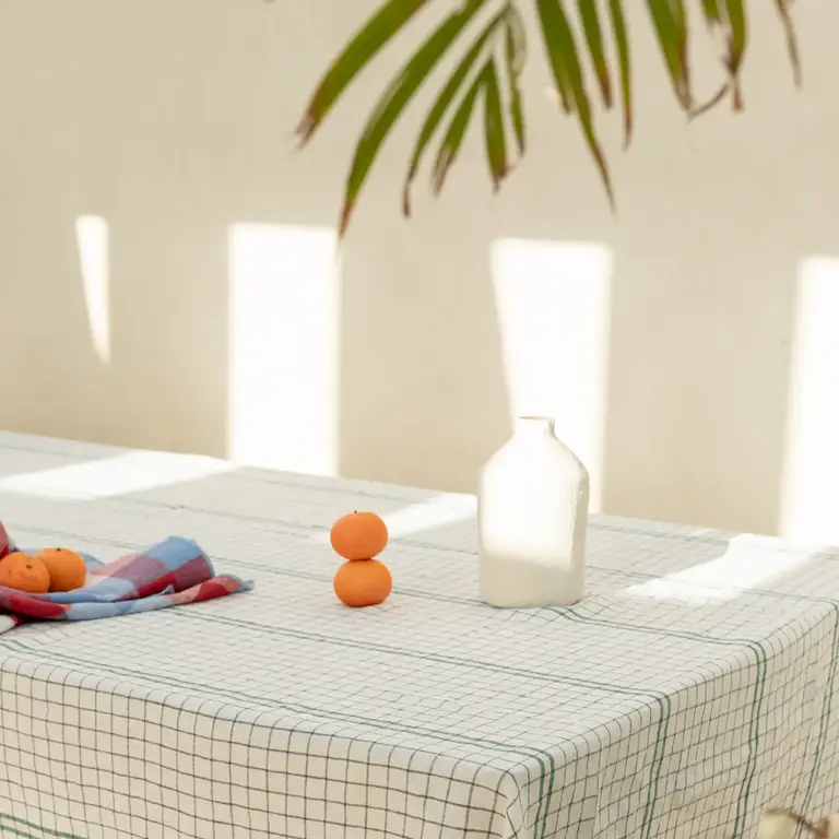 Live Linen Live Linen Harmony Tablecloth - Green 250 x 140 cm