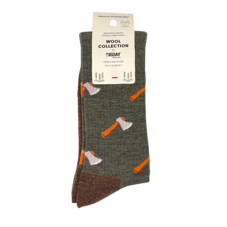 Friday Sock Co Friday Sock Co Men's Merino Socks Axe Tree