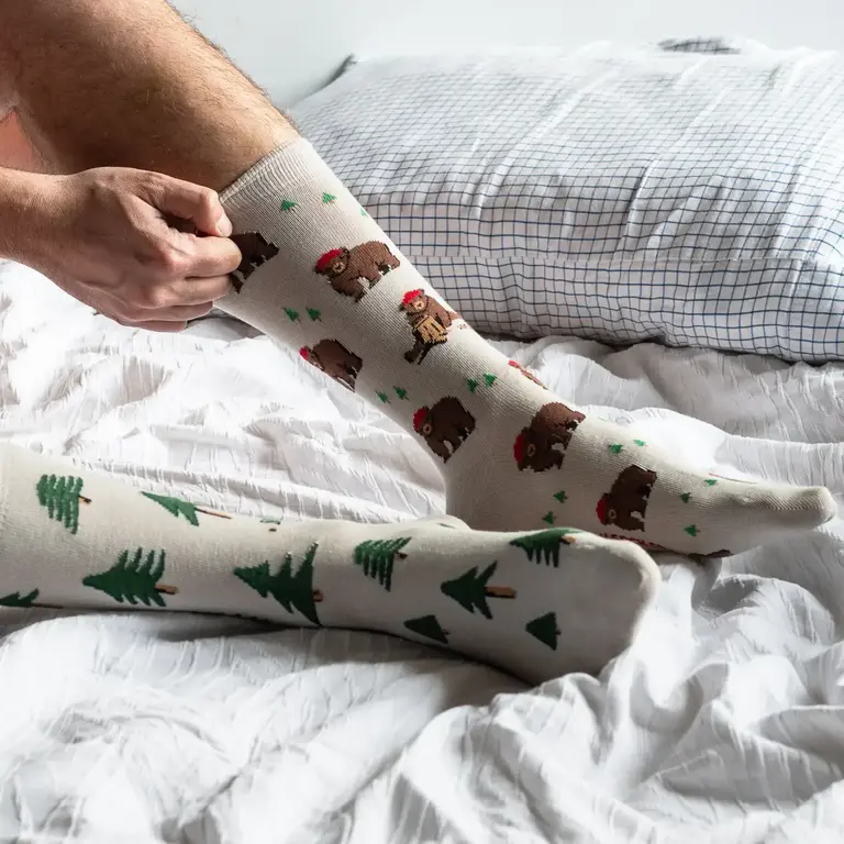 Friday Sock Co Friday Sock Co Men's Cotton Socks Bear In Hat