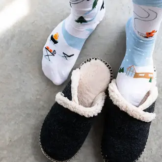 Friday Sock Co Friday Sock Co Men's Cotton Socks Ski Scene