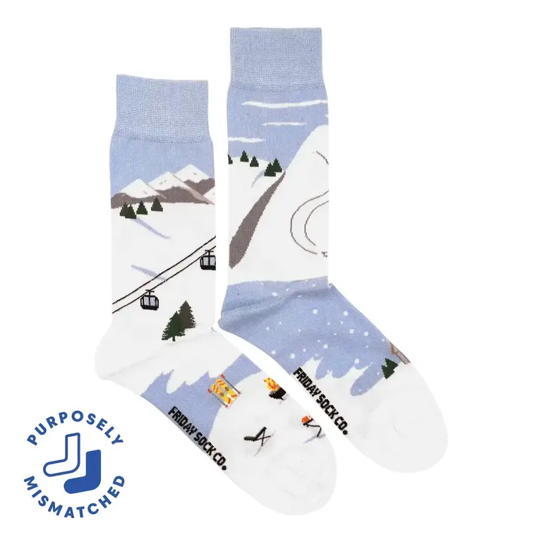 Friday Sock Co Friday Sock Co Men's Cotton Socks Ski Scene