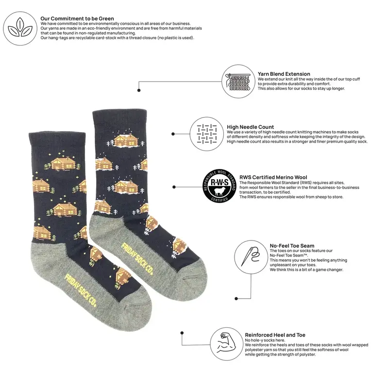 Friday Sock Co Friday Sock Co Women's Merino Socks Cabin
