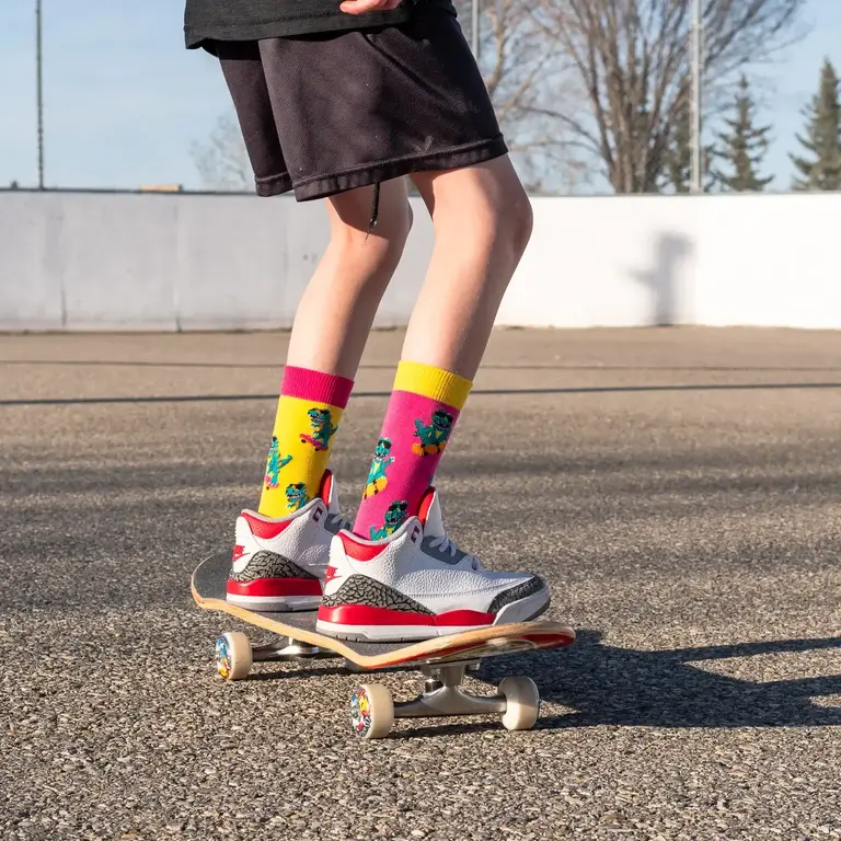 Friday Sock Co Friday Sock Co Kids Cotton Dino Skateboard