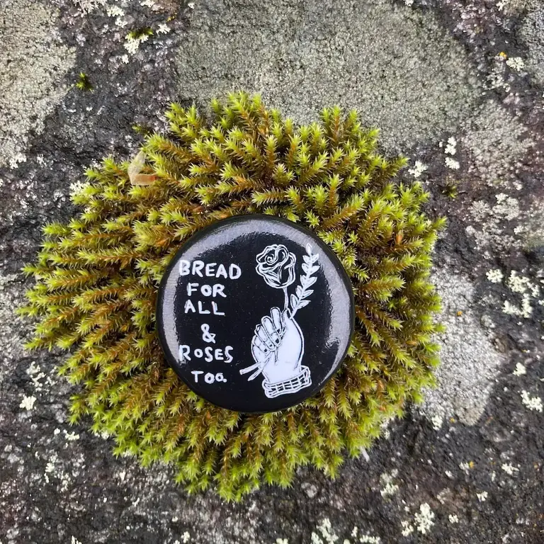 Coyotesnout Coyotesnout Bread & Roses Pin 1.25"