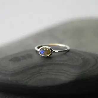 Heart & Lotus HL Labradorite Stacking Ring Sterling Silver