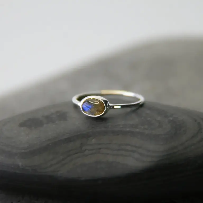 Heart & Lotus HL Labradorite Stacking Ring Sterling Silver