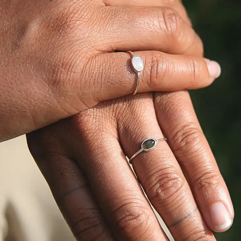 Heart & Lotus HL Labradorite Stacking Ring Sterling Silver