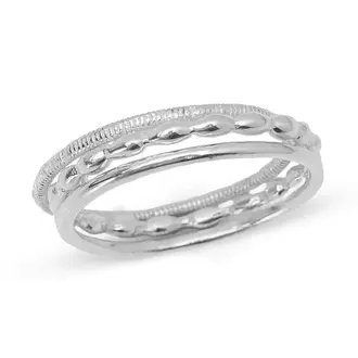 Heart & Lotus HL Set of Three Stacking Rings Sterling Silver