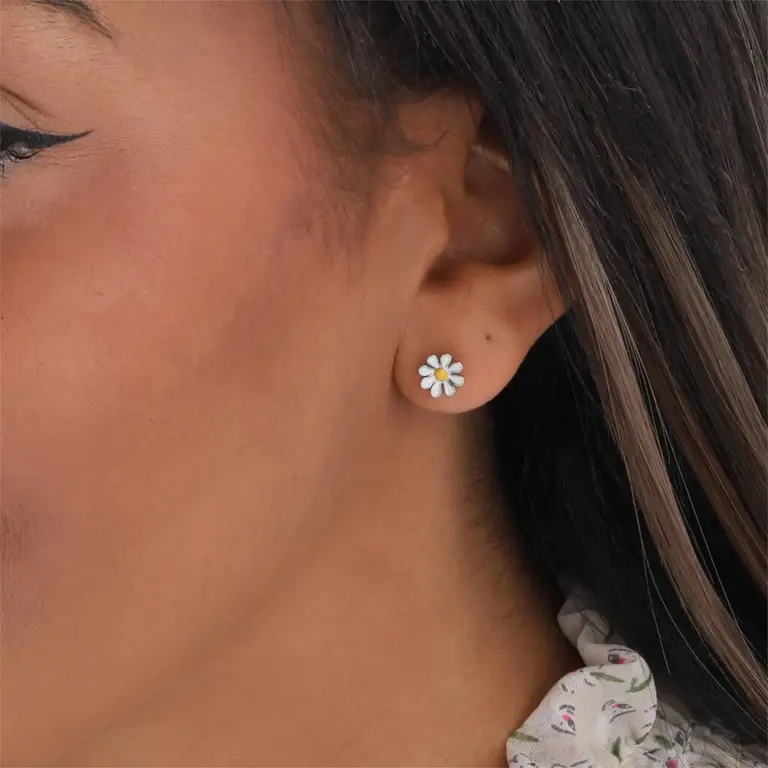 Attic Attic No Rain No Flowers Daisy Studs Silver