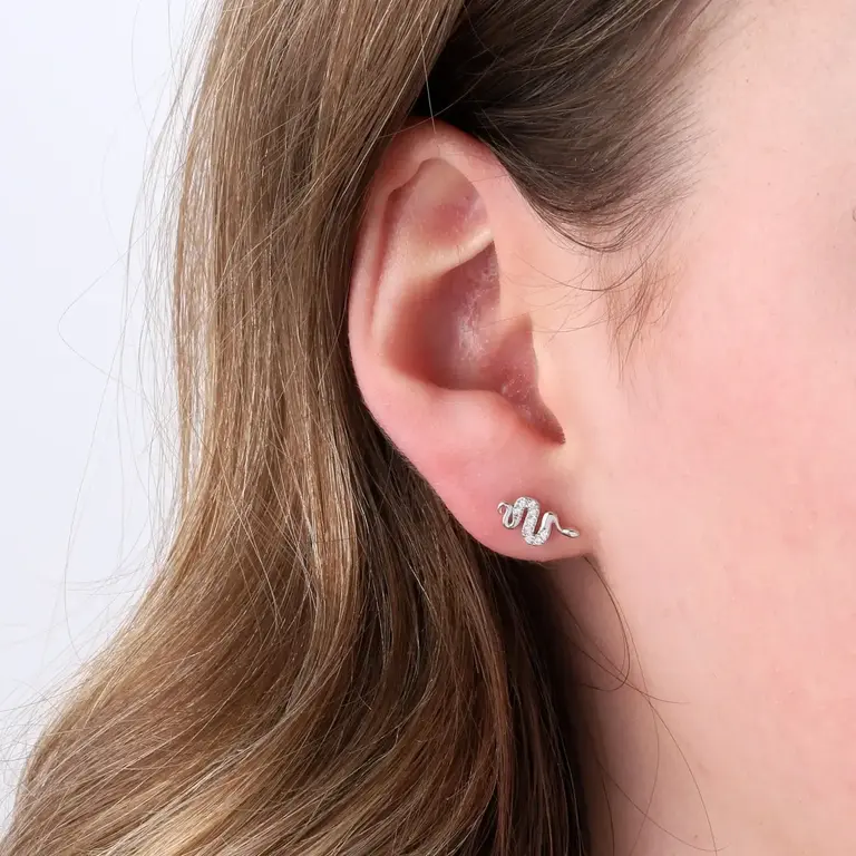 Attic Attic The Charmer Snake Studs Sterling Silver