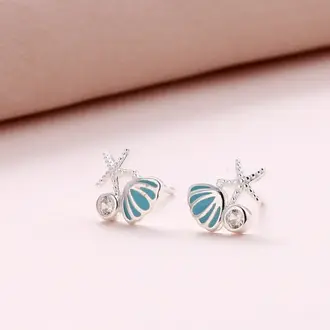 Attic Attic The Collector Shell And Starfish Studs Sterling Silver Attic Attic The Collector Shell And Starfish Studs Sterling Silver