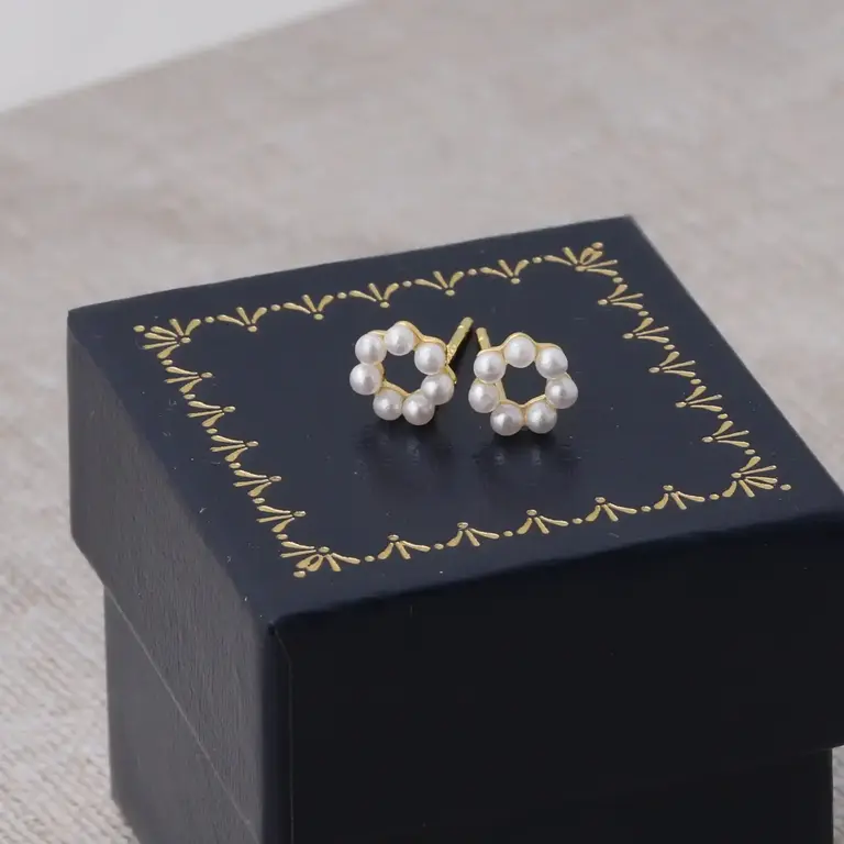 Attic Attic Pearl Flower Studs Sterling Silver