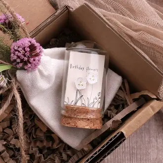 Attic Attic Birthday Flowers In A Bottle Enamel Studs Silver Attic Attic Birthday Flowers In A Bottle Enamel Studs Silver
