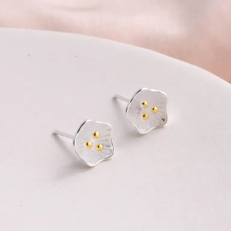 Attic Attic Birthday Flowers In A Bottle Enamel Studs Silver